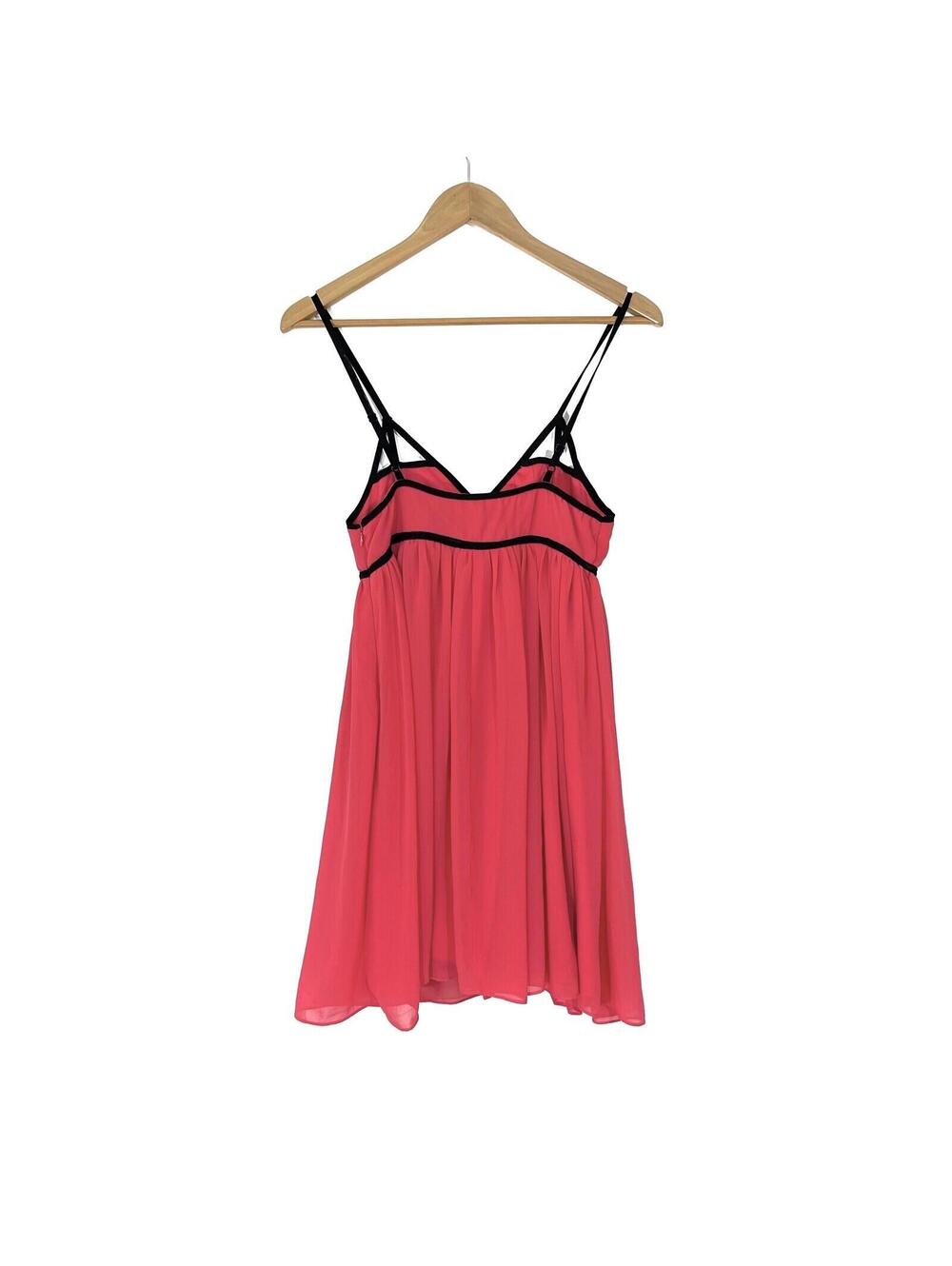 Dotti Women’s Size 8 Medium Pink Black Contrast Trim Cut Out Lined Party Dress - Picture 10 of 11